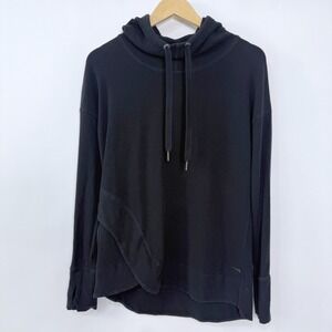 Sweaty Betty Escape Luxe Funnel Neck Fleece Hoodie Womens Small Black